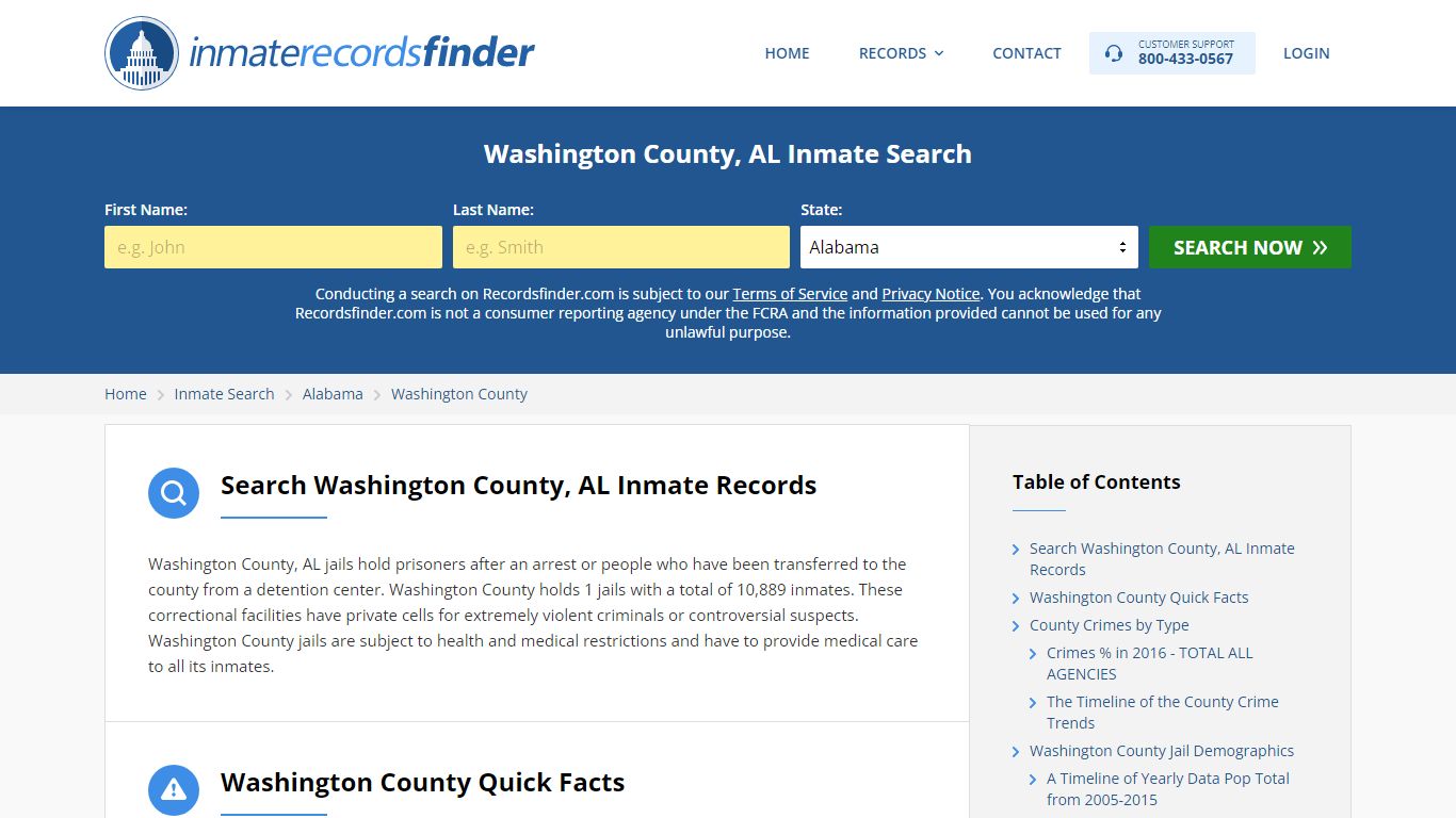 Washington County, AL Inmate Lookup & Jail Records Online